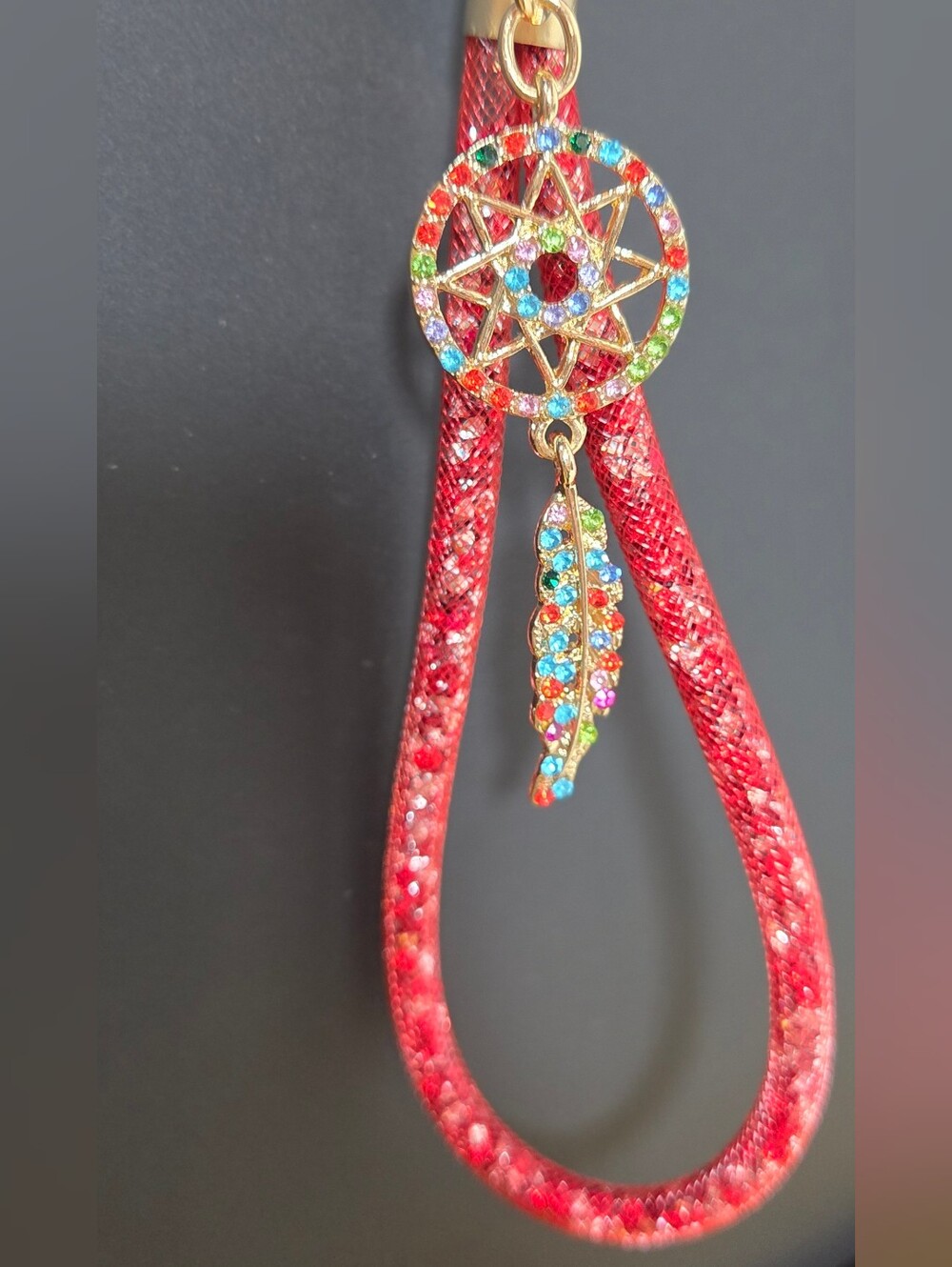 ✨ BOHEMIAN RED CRYSTAL DREAMCATCHER BAG CHARM / KEYCHAIN ✨